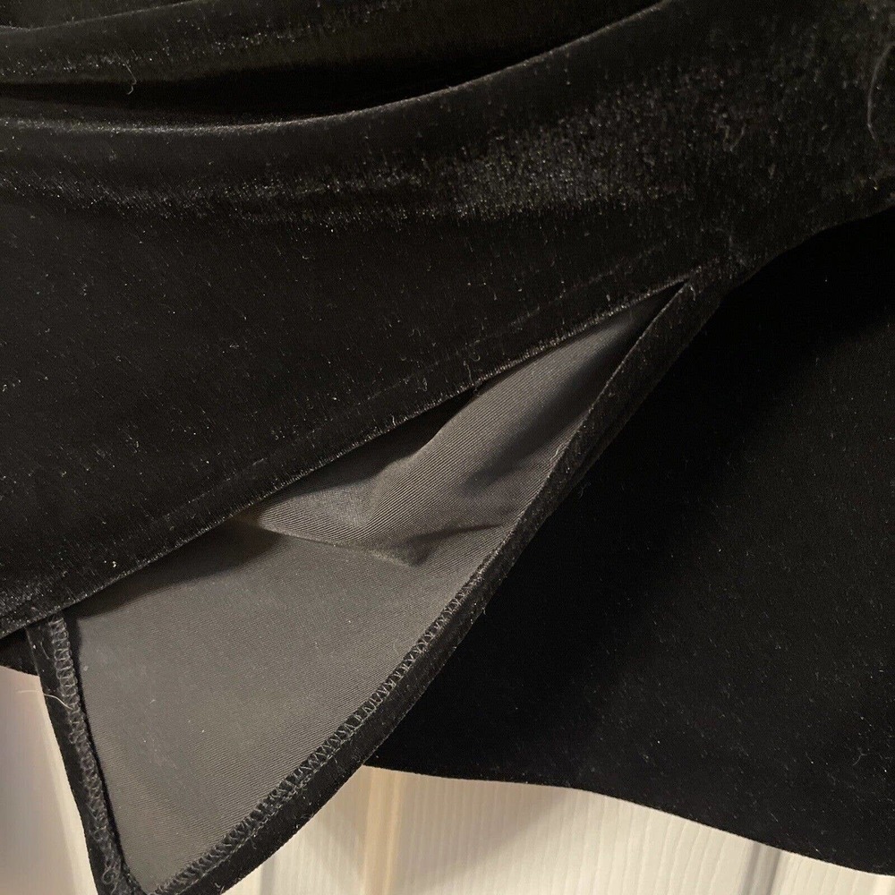 Xscape Joanna Chen Sz Small Blk Velvet Rhinestone Pin Evening Top Shawl Collar - Picture 5 of 8